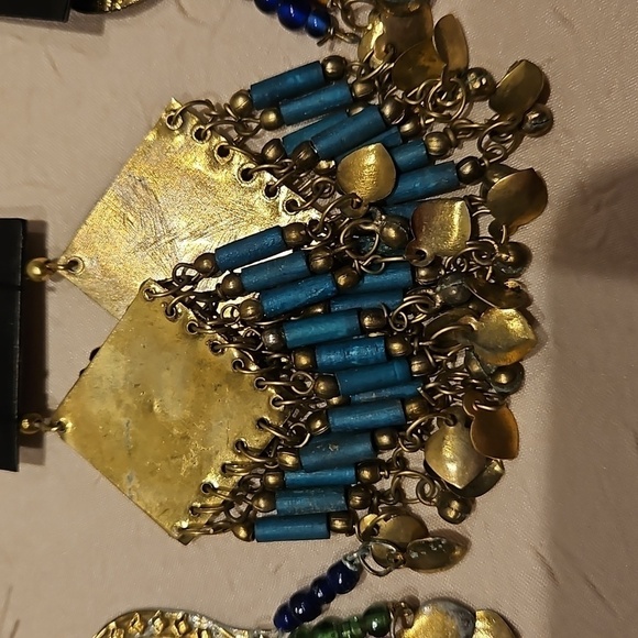 3 PAIRS of Vintage BOHOMINIAN BRASS Earrings - Picture 10 of 12